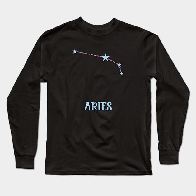 Aries Zodiac Sign Constellation Long Sleeve T-Shirt by Adrian's Outline